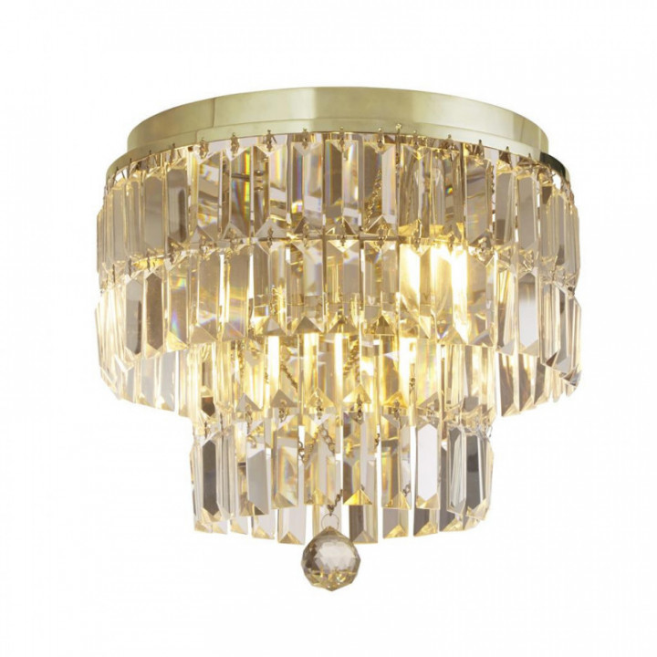 Empire 4Lt flush - Métal en laiton satiné & cristal de champ