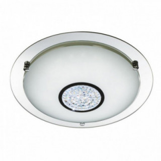Flush de salle de bain LED Portland, Chrome Metal, Verre & C
