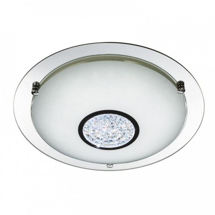 Flush de salle de bain LED Portland, Chrome Metal, Verre & C