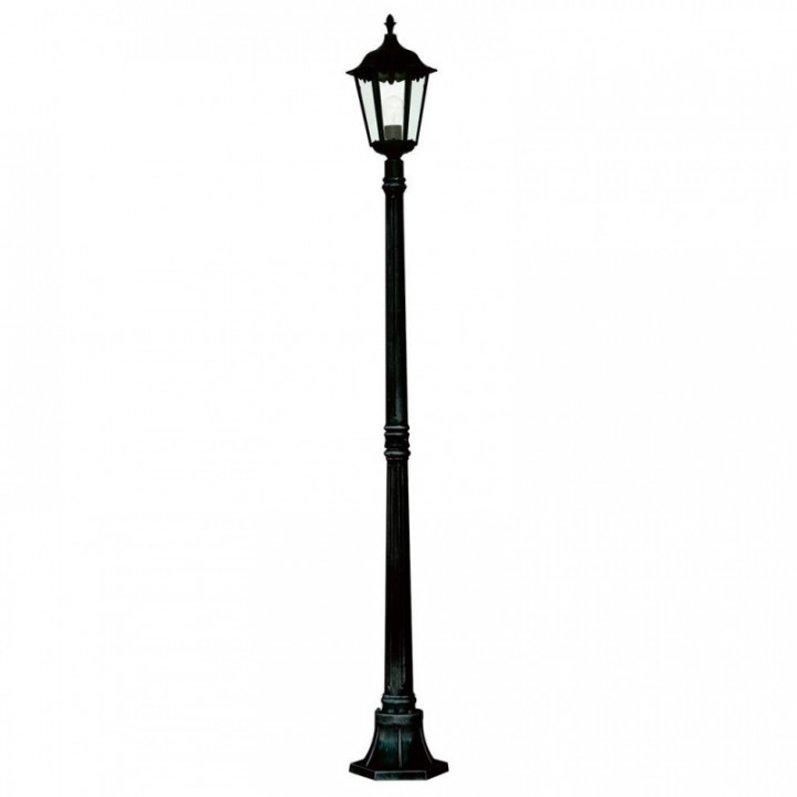 Alex 183cm Poste extérieur - Soie Métal Noir & Verre, IP44