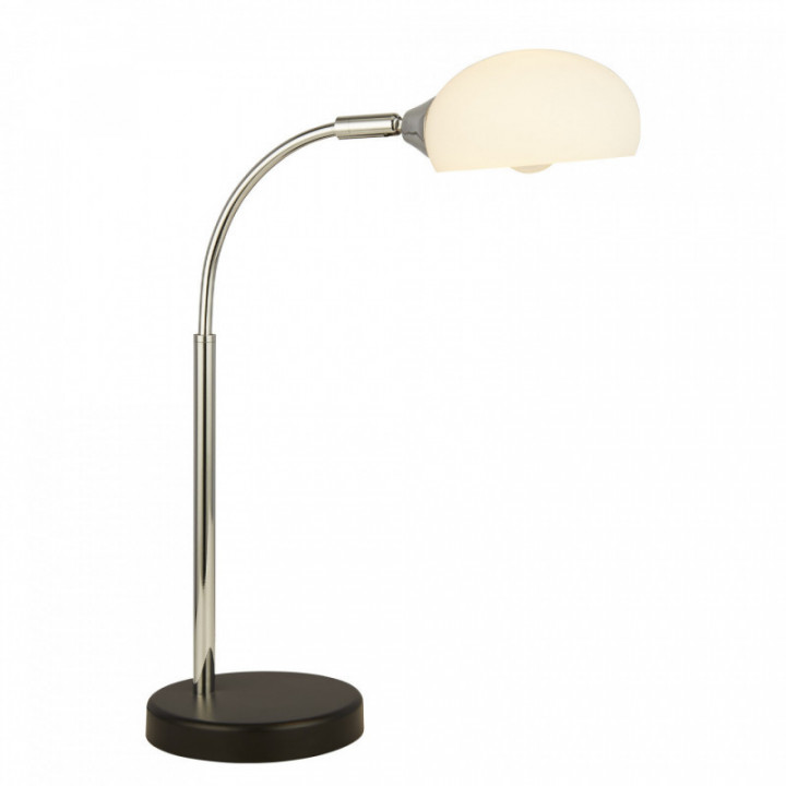Astro Table Lamp - abat-jour noir et chrome en métal et verr