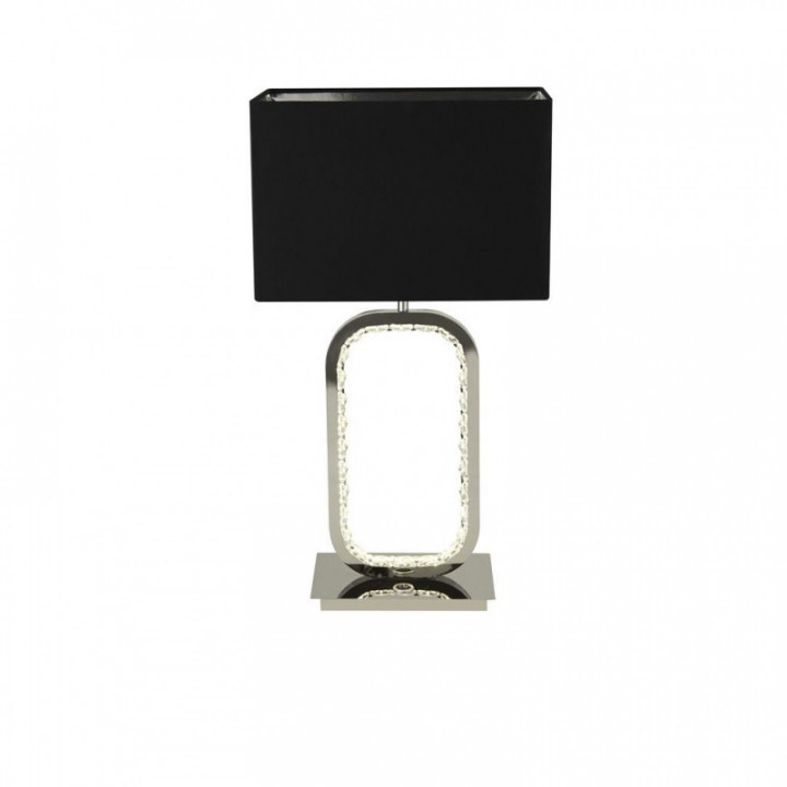 Base LED de lampe de table Aura - Chrome avec verre cristal