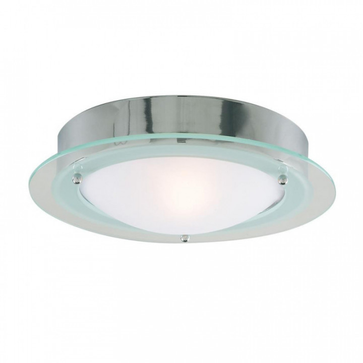 Belfast Flush - Métal chromé & verre acide transparent