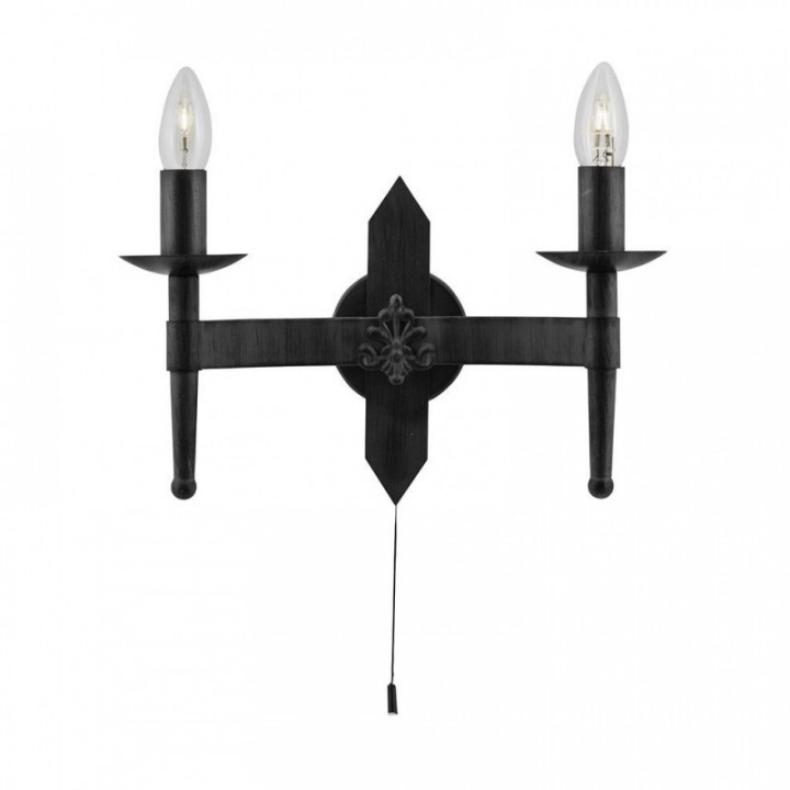 Cartwheel II Feu mural 2Lt - Fer forgé noir