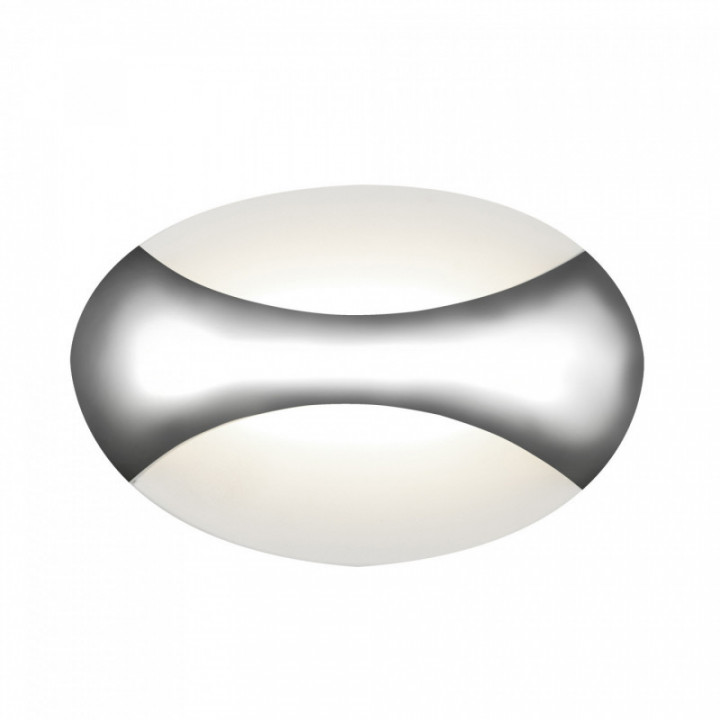 Éclairage mural LED Glow ovale - Blanc chromé/sable