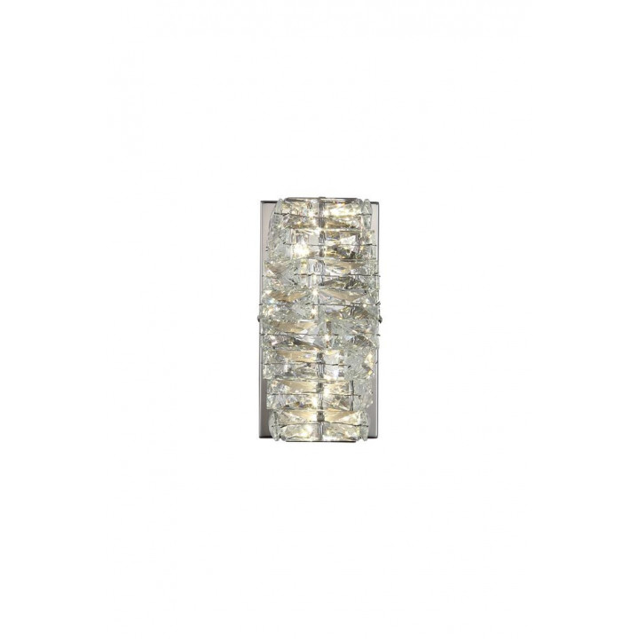 Éclairage mural LED Modena, chromé avec cristal transparent