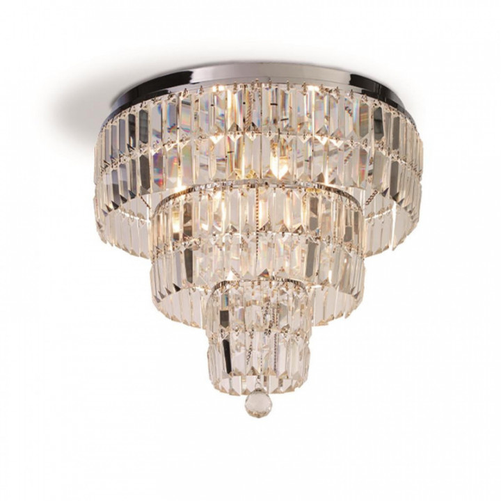 Empire 6Lt Flush - Métal Chrome & Cristal Transparent