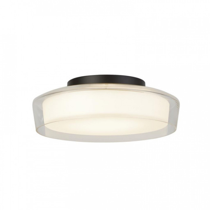 Flush Puck - Métal noir, transparent et verre opale