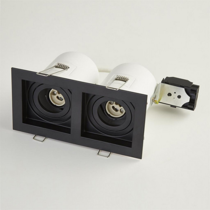 Grille 2 GU10, Résistance au feu, Noire