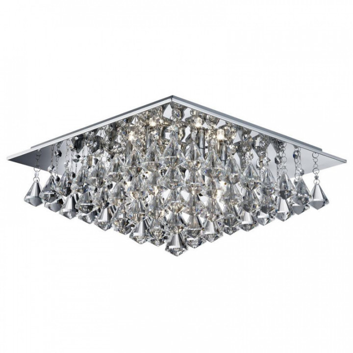 Hanna 6Lt Flush - Métal chromé & cristal transparent