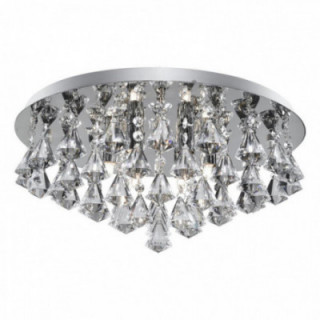 Hanna 8Lt Flush - Métal chromé & cristal transparent