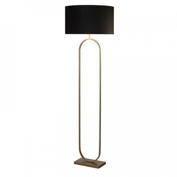 Lampadaire à la mode en bronze avec abat-jour noir