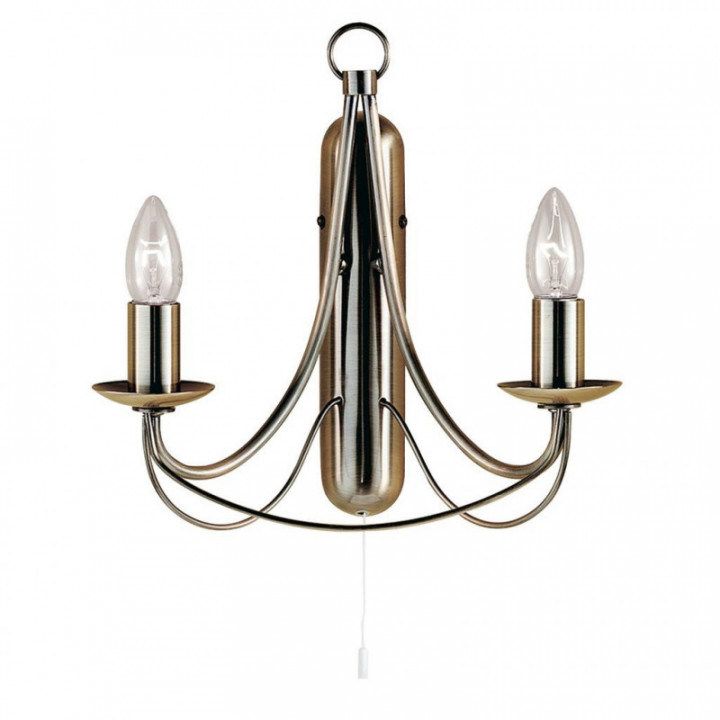 Lampadaire mural Maypole 2Lt - Métal en laiton ancien