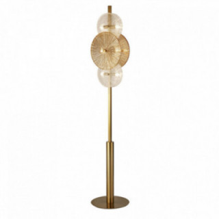 Lampadaire Wagon Wheel 6Lt - Bronze métallique, transparent,