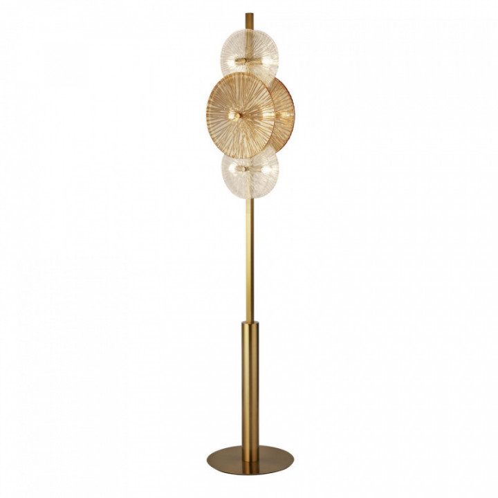 Lampadaire Wagon Wheel 6Lt - Bronze métallique, transparent,