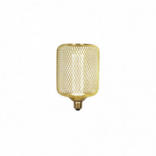 Lampe à tambour à effet de treillis métallique - Métal doré