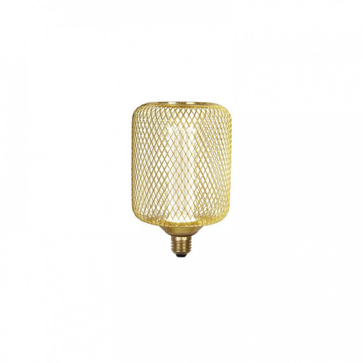 Lampe à tambour à effet de treillis métallique - Métal doré