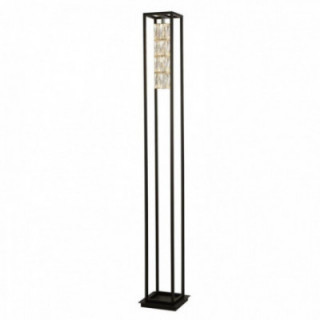 Lampe au sol dascenseur - Cadre noir mat & centre en crista