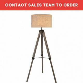 Lampe de chevalet - abat-jour en bois clair et lin crème