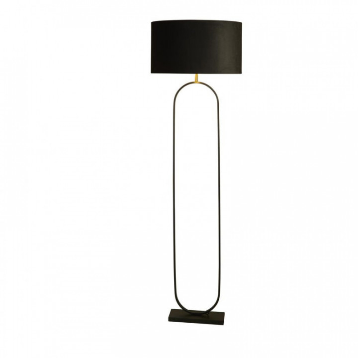 Lampe de pied à la mode - Métal noir avec abat-jour noir