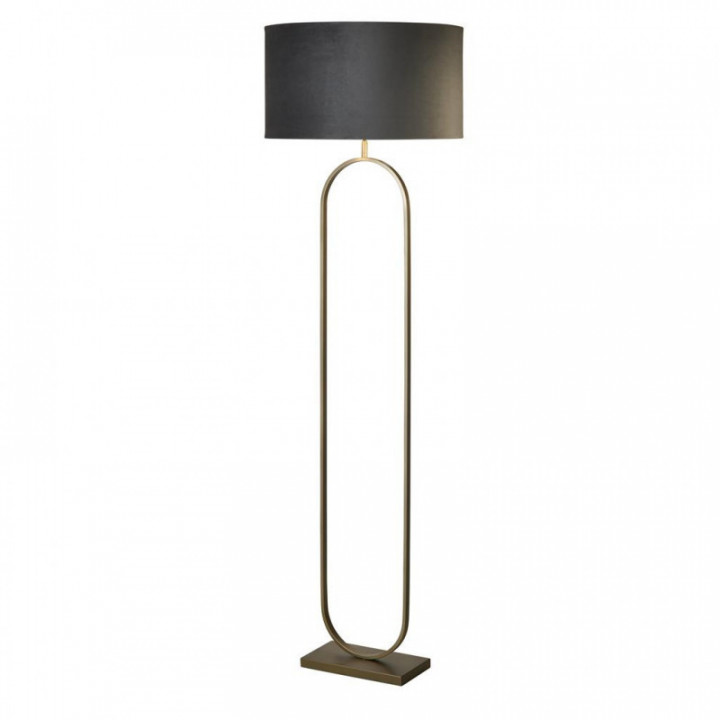 Lampe de pied à la mode en bronze avec abat-jour gris foncé