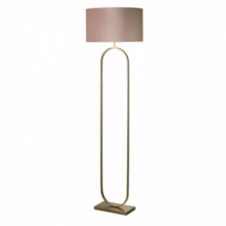Lampe de pied à la mode en bronze avec abat-jour rose