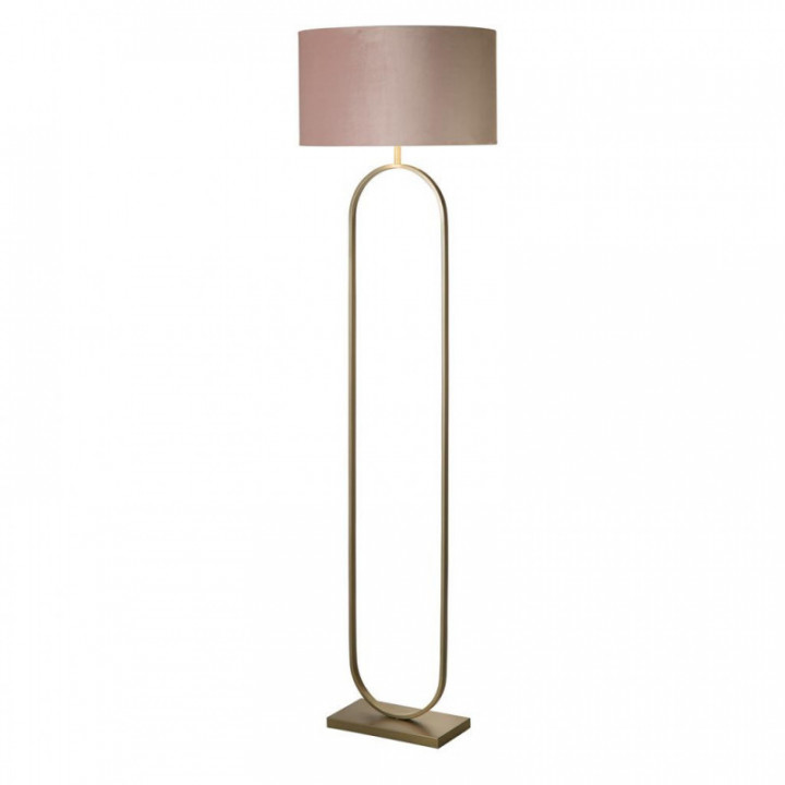 Lampe de pied à la mode en bronze avec abat-jour rose