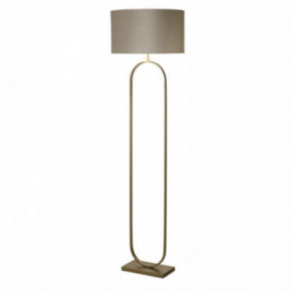 Lampe de pied à la mode en bronze avec abat-jour taupe