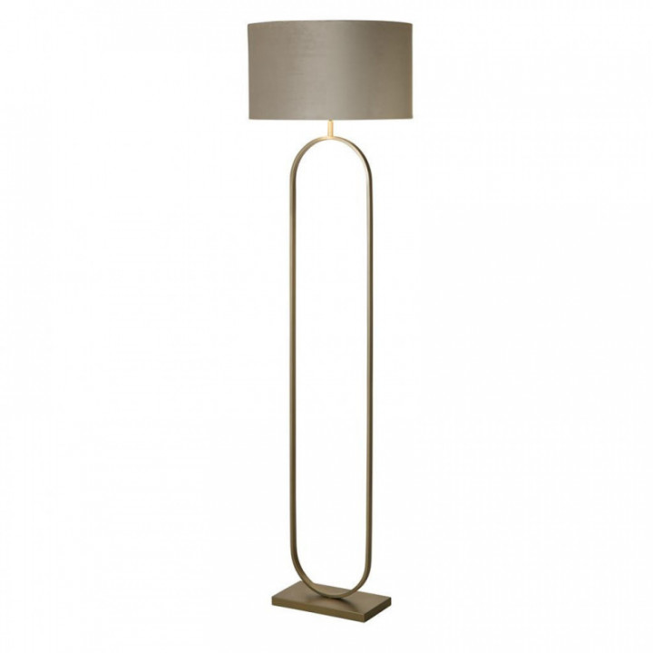 Lampe de pied à la mode en bronze avec abat-jour taupe