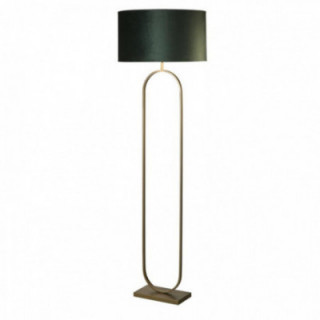 Lampe de pied à la mode en bronze avec abat-jour vert
