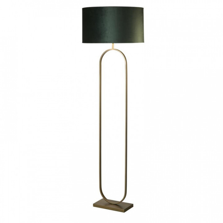 Lampe de pied à la mode en bronze avec abat-jour vert