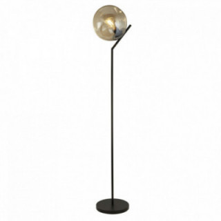 Lampe de pied à poing - Verre perforé en métal noir et champ