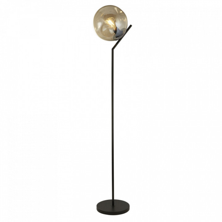 Lampe de pied à poing - Verre perforé en métal noir et champ