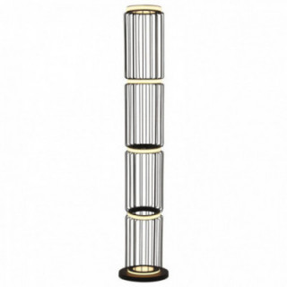 Lampe de pied Circolo Cage - Métal noir & silicium blanc