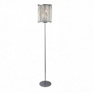 Lampe de pied Elise 2Lt - Métal chromé & Cristal