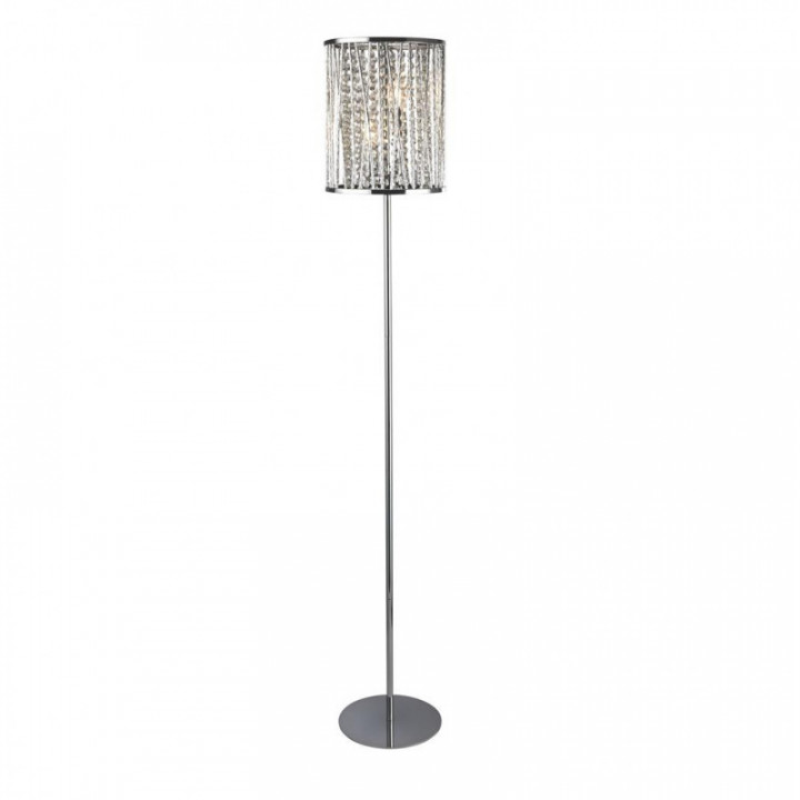 Lampe de pied Elise 2Lt - Métal chromé & Cristal