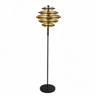 Lampe de pied Hive 5Lt - Métal noir et feuille dor