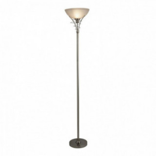 Lampe de pied Linea Uplighter - Satin Silver & Verre Acide