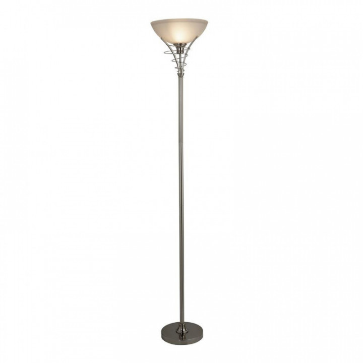 Lampe de pied Linea Uplighter - Satin Silver & Verre Acide