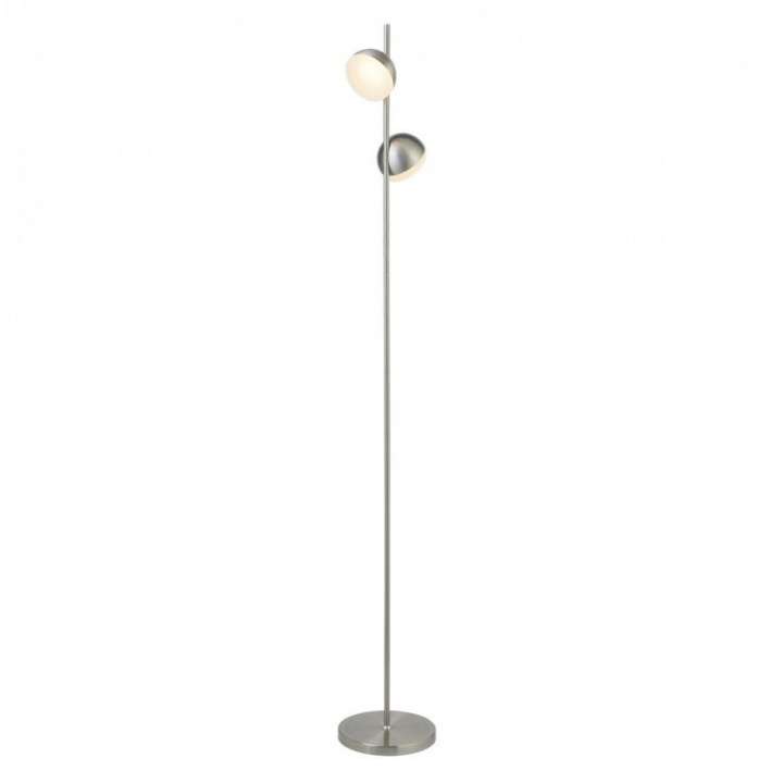 Lampe de pied Tully - Satin Silver Metal & abat-jour givré