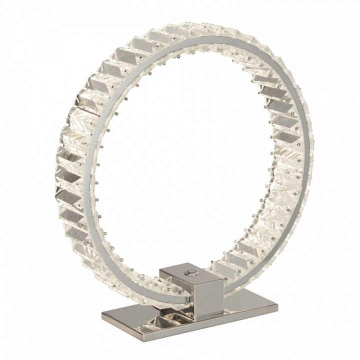 Lampe de table à cerceau LED Lux & Belle - Chrome & verre tr