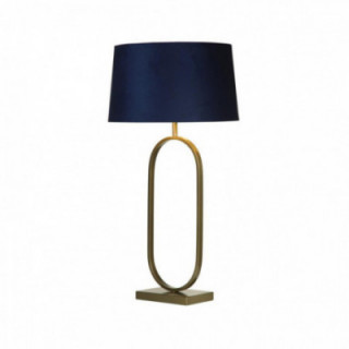 Lampe de table à la mode - Bronze en métal avec abat-jour bl