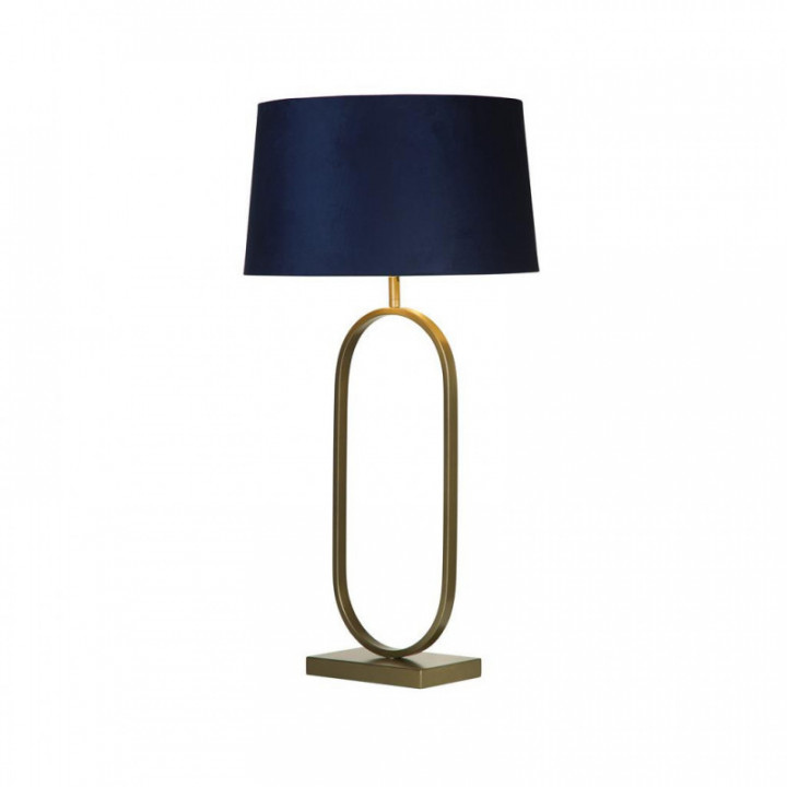 Lampe de table à la mode - Bronze en métal avec abat-jour bl