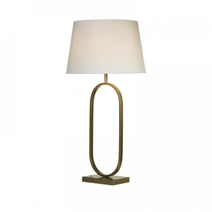 Lampe de table à la mode - Bronze en métal avec abat-jour bl