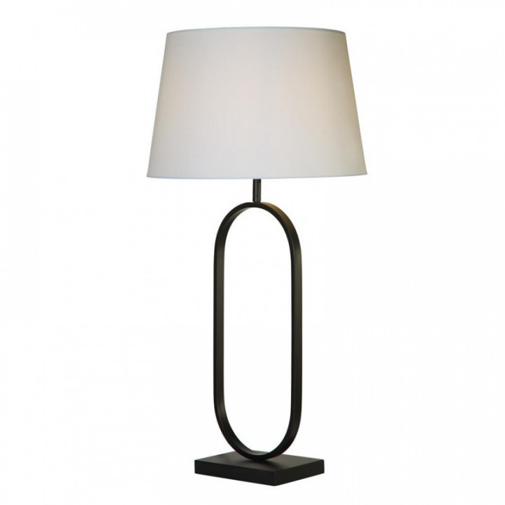 Lampe de table à la mode - Métal noir mat avec abat-jour bla