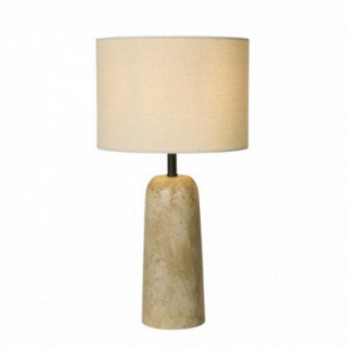 Lampe de table Agra - Effet travertin et abat-jour en tissu