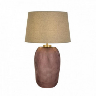 Lampe de table Améthyste 1Lt, verre rose avec abat-jour en l