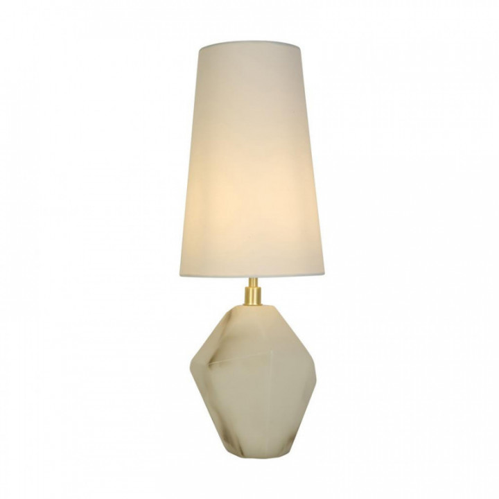 Lampe de table Apex 1Lt, laiton satiné Résine blanche, Sh bl