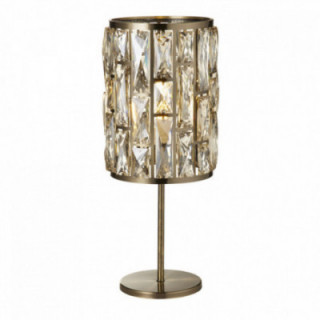 Lampe de table Bijou - Métal ancien en laiton et verre de ch