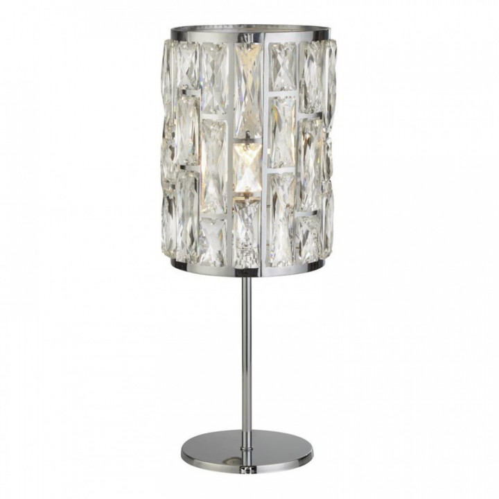 Lampe de table Bijou - Métal chromé et verre cristal